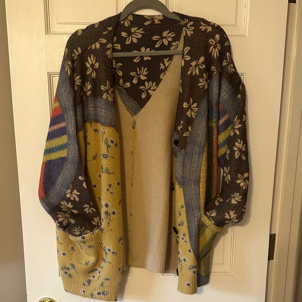 Floral Patterned Multicolor Women's Sweater